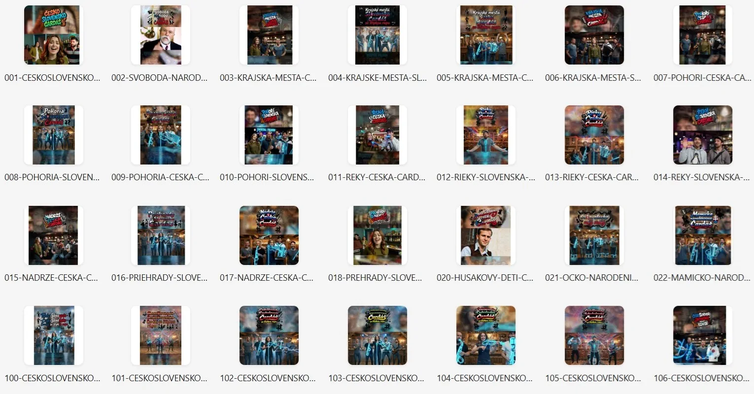 Screenshot složky OPEN ALBUM ČeskoSlovensko Čardáš
